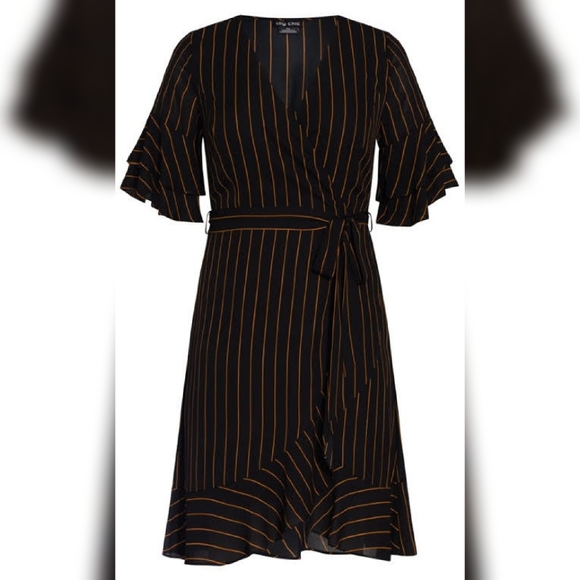 XXL City Chic Plus Size 24 Golden Stripe D… - Picture 2 of 5